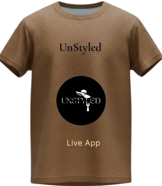 The UNSTYLED garment, printed with the app name and its Live App status.